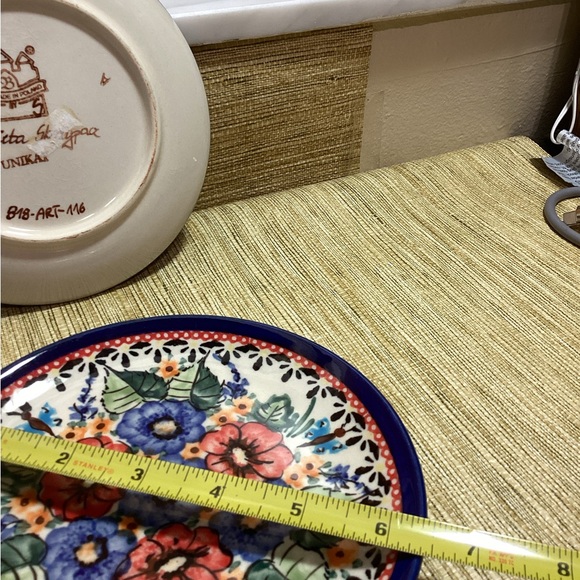 Vintage Unikat Polish Pottery 4 Different Artist 6.5” Dessert plates - Picture 7 of 7